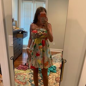 Strapless flower dress